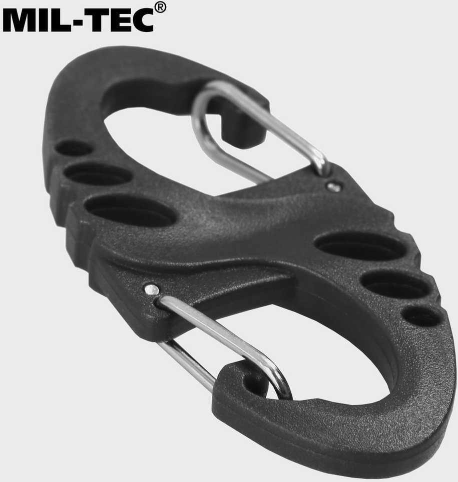 Mil-Tec S-Hook snap hook set - Juodas