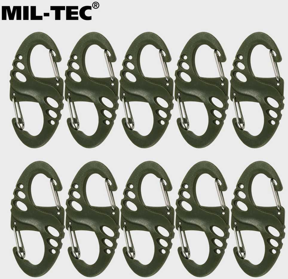 Mil-Tec S-Hook karabinų rinkinys - Žalias