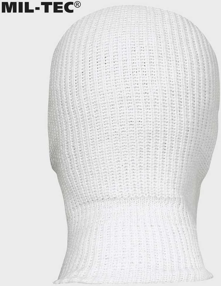 Kepurė Mil-Tec Balaklava balta 3 skylės iš akrilano