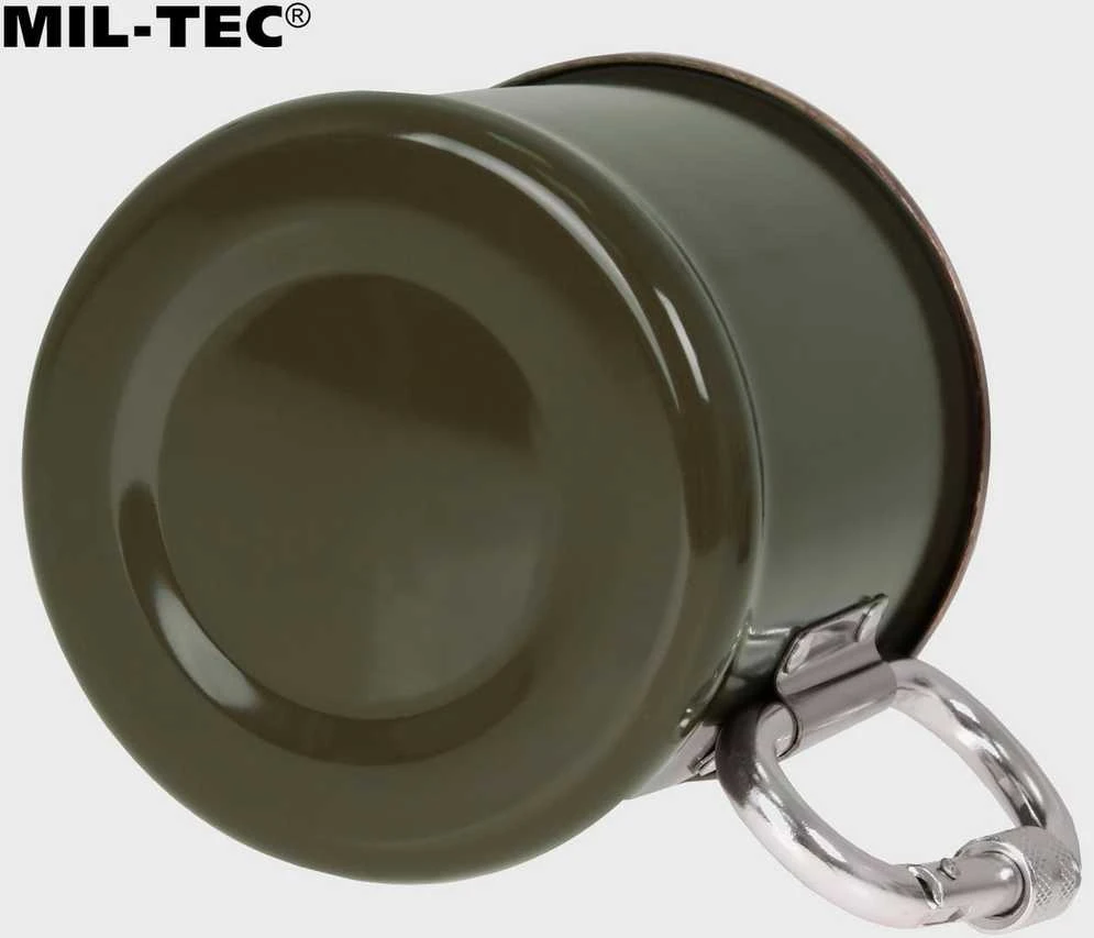 Mil-Tec Metalinis puodelis su karabinu 500 ml žalia