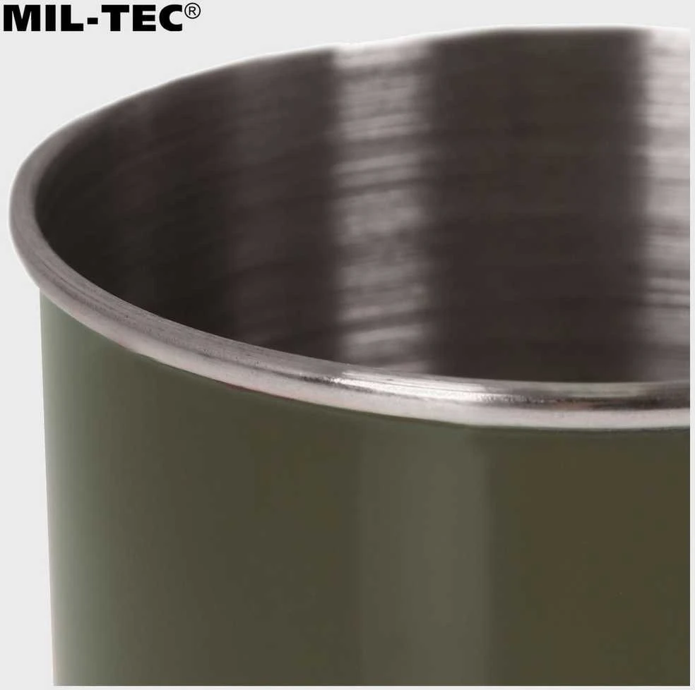 Mil-Tec Metalinis puodelis su karabinu 500 ml žalia