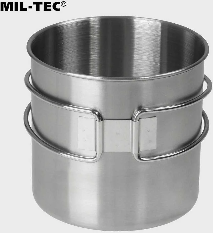 Mil-Tec nerūdijančio plieno puodelis 600 ml (VIELINĖ RANKENA)