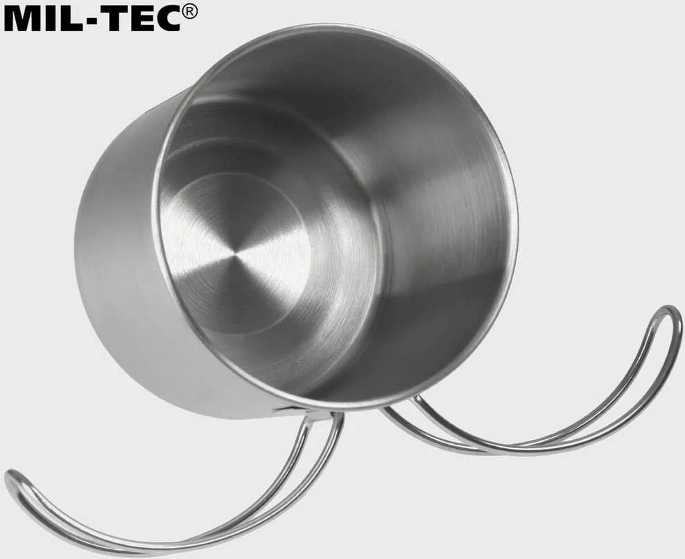 Mil-Tec nerūdijančio plieno puodelis 600 ml (VIELINĖ RANKENA)