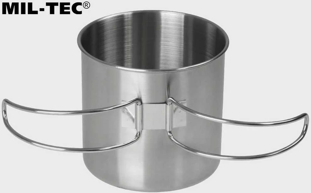 Mil-Tec nerūdijančio plieno puodelis 600 ml (VIELINĖ RANKENA)
