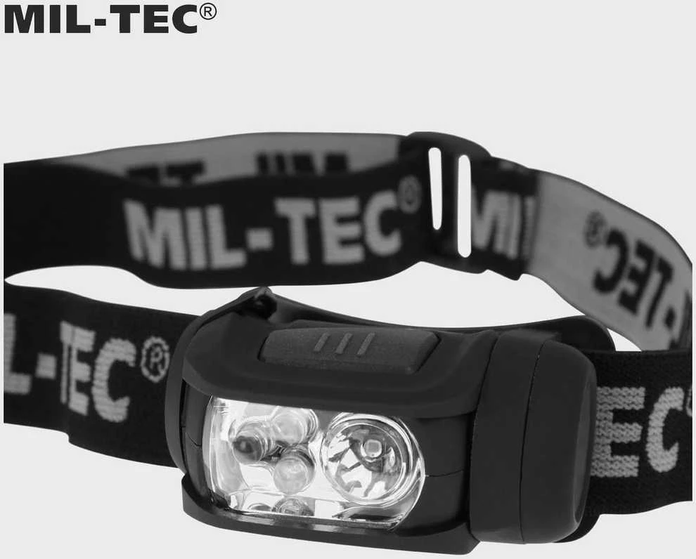 Mil-Tec Juodas LED 4 SPALVŲ PRIEKINIS ŽIBINTAS