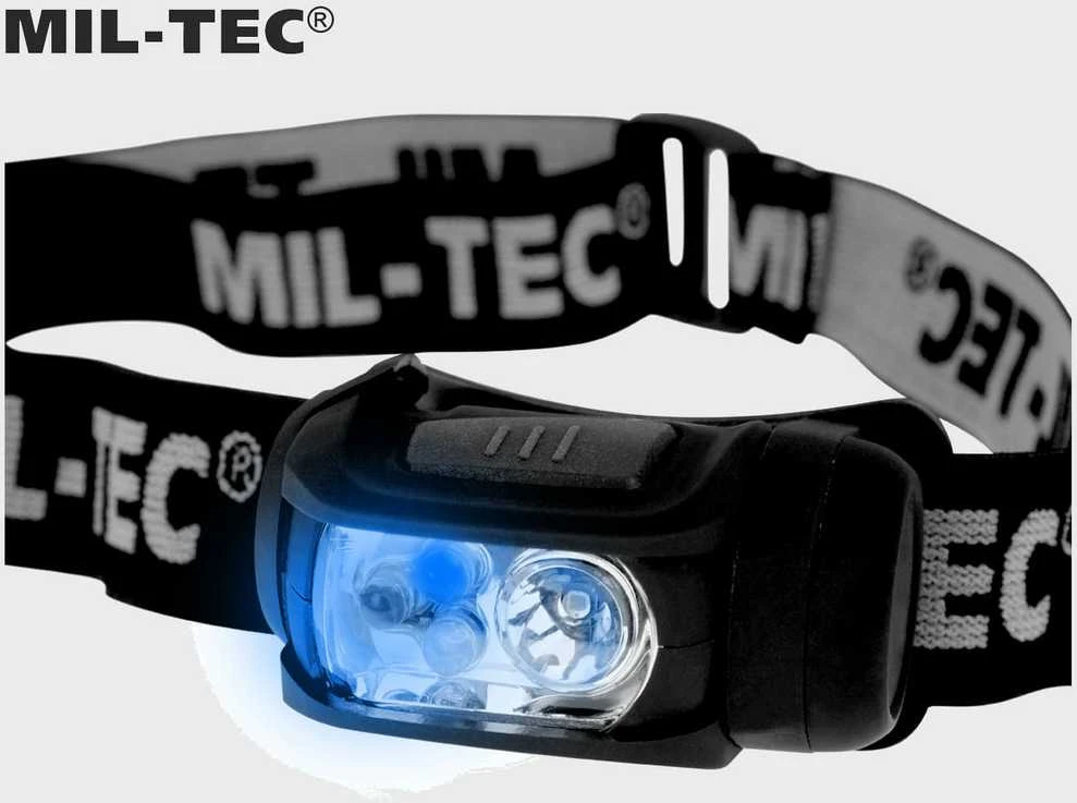 Mil-Tec Juodas LED 4 SPALVŲ PRIEKINIS ŽIBINTAS