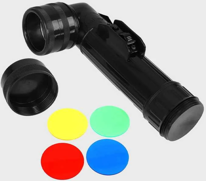 Mil-Tec Juodas LED kampinis žibintuvėlis US