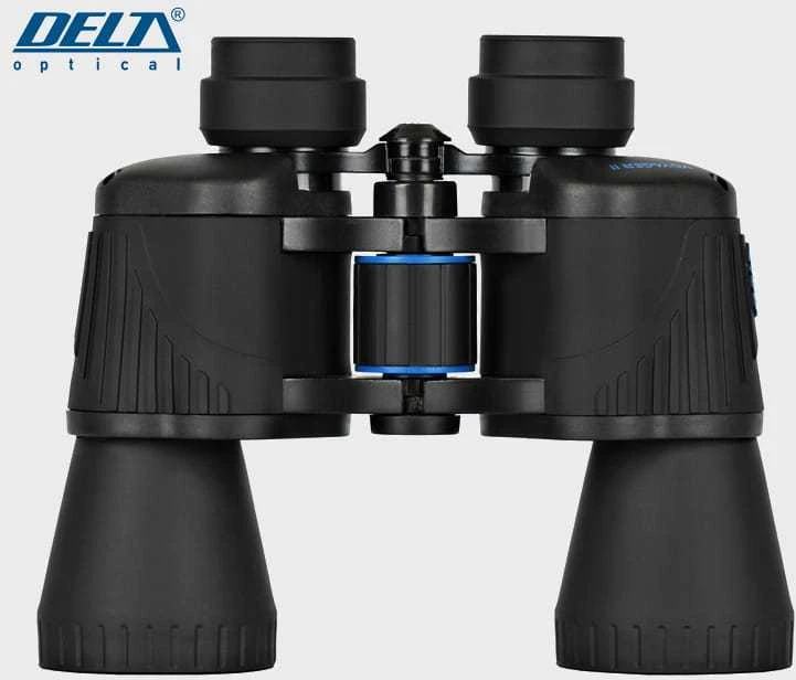 Juodi Delta Optical žiūronai su priartinimo reguliatoriumi