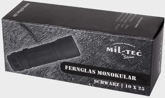 Žiūronai Mil-Tec 10x25 monocular - Juodas - 15705002