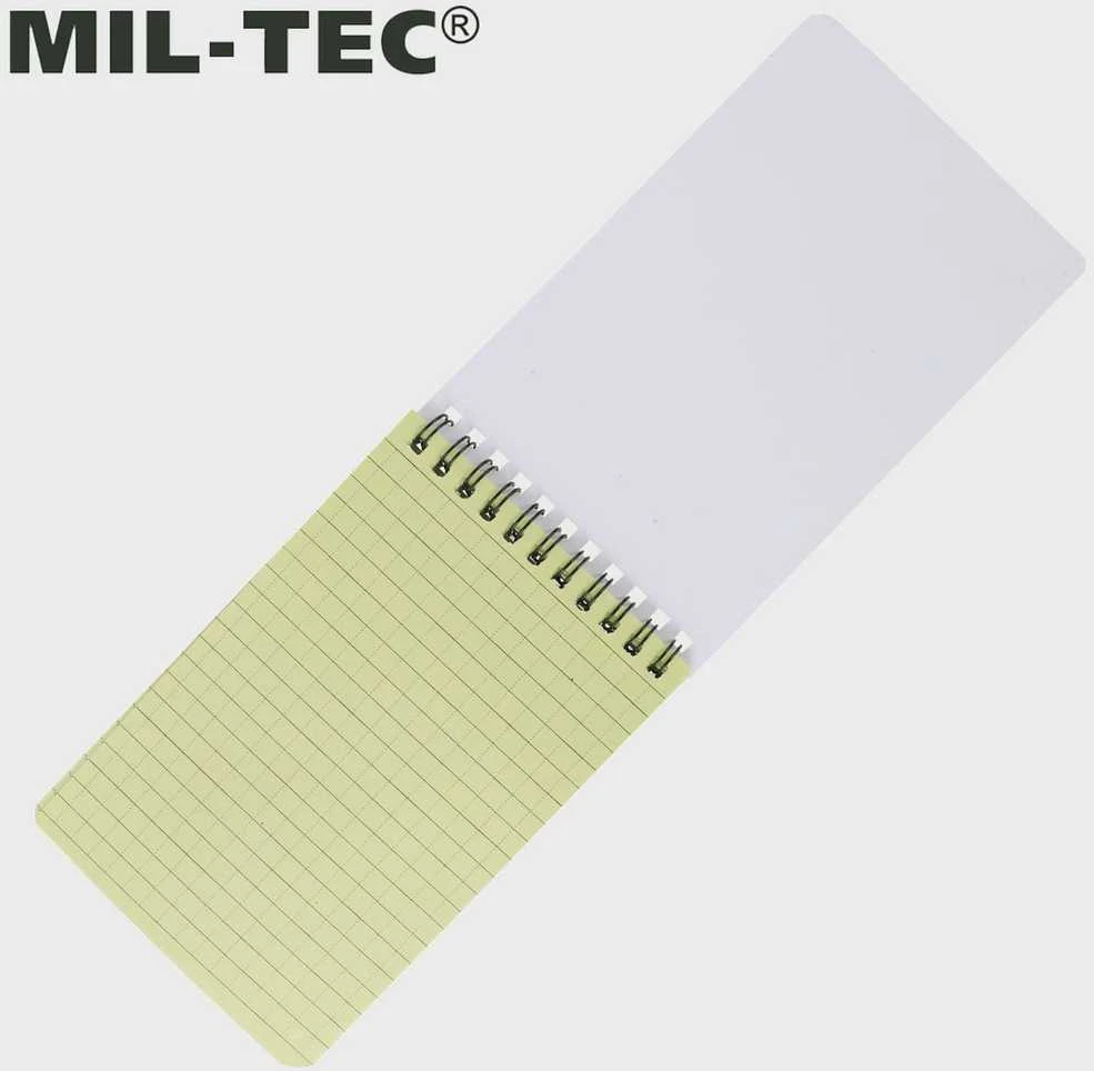 Mil-Tec Bloknotas su spirale, atsparus drėgmei, 10 x 15 cm 0724-400