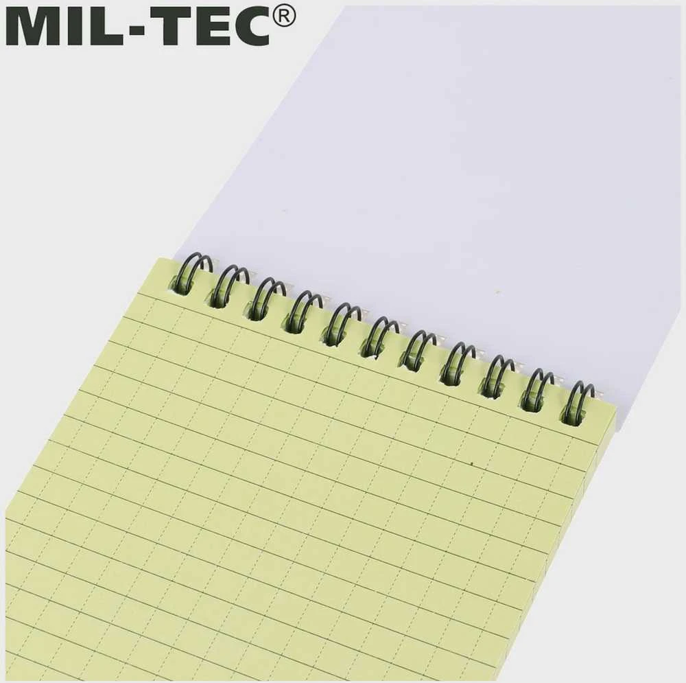 Mil-Tec Bloknotas su spirale, atsparus drėgmei, 10 x 15 cm 0724-400