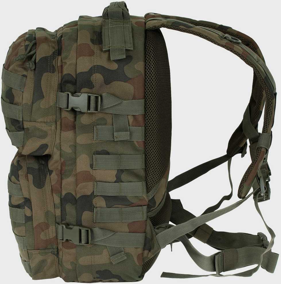 Turistinis kuprinė SCOUT 35L, Texar, su standžiu nugaros pagrindu, molle sistema ir suspaudimo diržais, PL Camo / Wz.93 kamufliažas