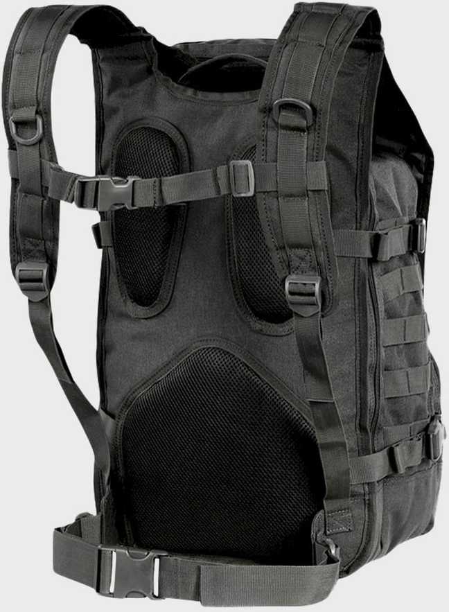 Turistinis kuprinė Traper 35L, Texar, dvi pagrindinės dalys, molle sistema ir suspaudimo diržai, juoda
