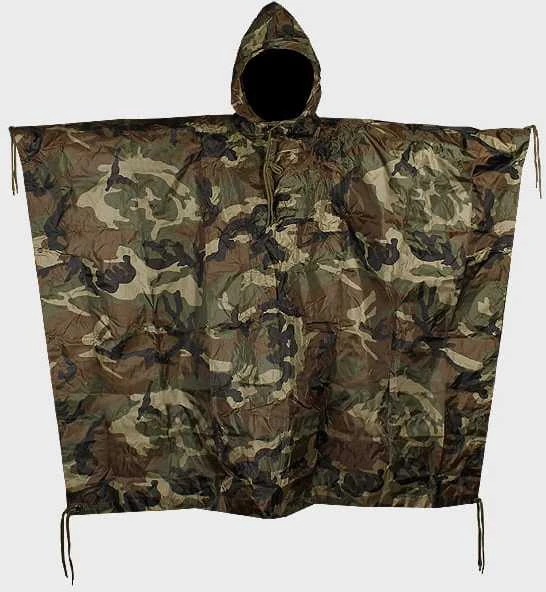 Palapinsiaustė Mil-Tec US Rip-Stop Poncho Woodland