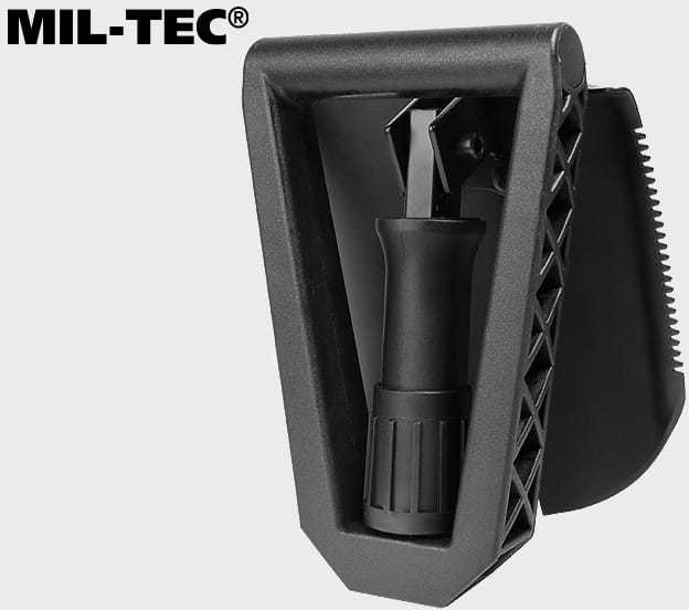 Kastuvėlis Mil-Tec Gen.II, dantytu ašmeniu, su dėklu