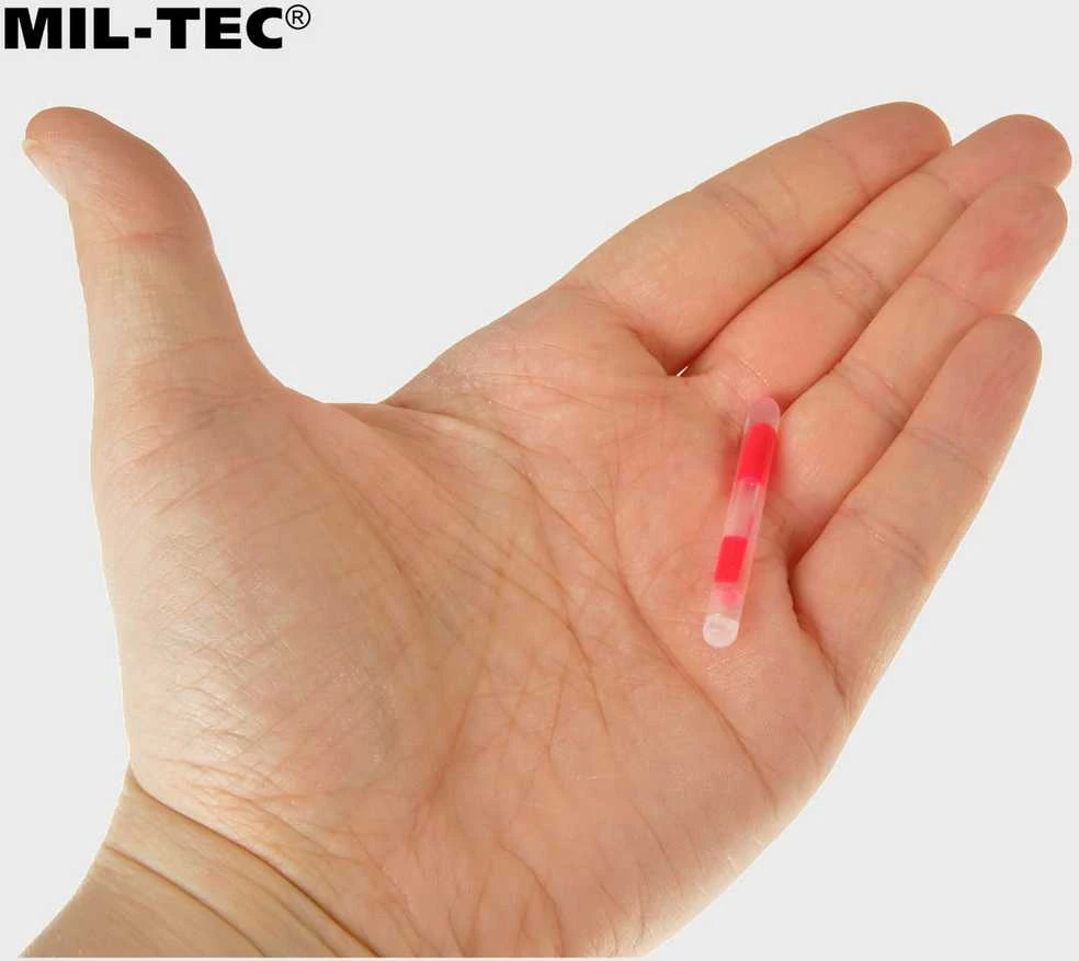 Mil-tec Lightstick Mini 4 cm Raudona 10 vnt