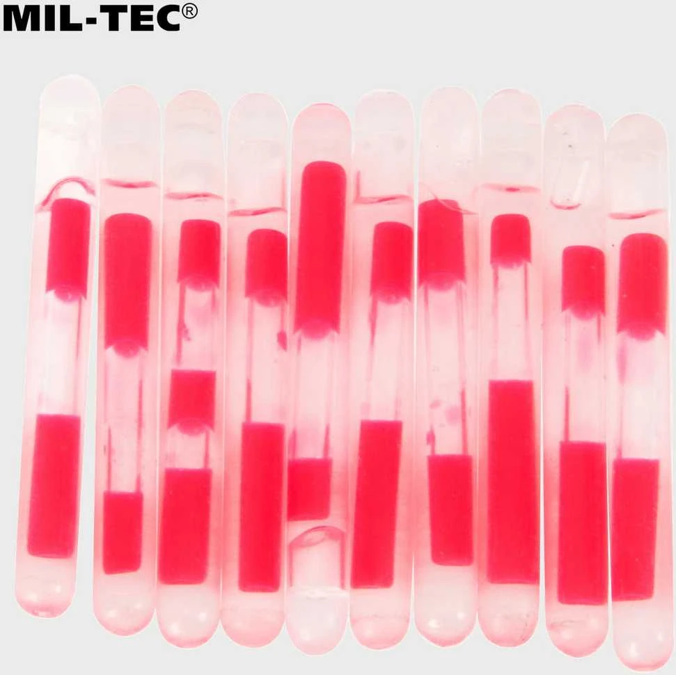 Mil-tec Lightstick Mini 4 cm Raudona 10 vnt