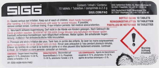 Sigg Valymo tabletės termosams ir buteliams, 20 vnt.
