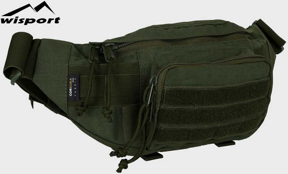 Wisport juosmens krepšys Gekon, su molle sistema ir velcro skydeliu, alyvuogių