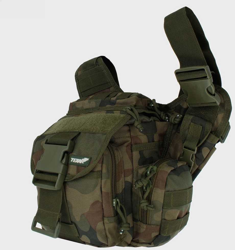 Medžioklinė petinė kuprinė Commander, Texar, stovyklavimui, 1 pagrindinis skyrius, 9 kišenės, PL Camo / wz.93 maskuotė