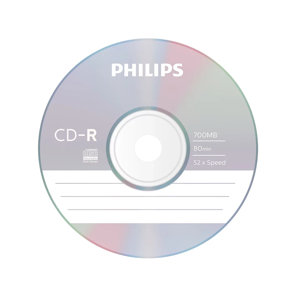 Įrašomas kompaktinis diskas Philips CD-R, 700 MB, 80 min., 52x, 1 vnt. | CR7D5NS01/00