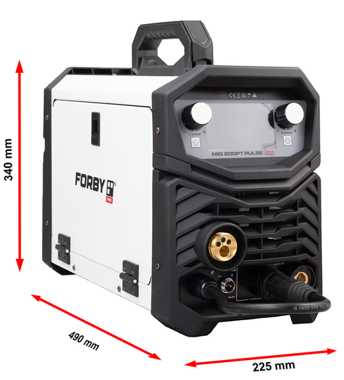 Suvirinimo pusautomatis FORBY® MIG 200PT LCD pulse (200A - 60%) (sinerginis, dvigubas pulsas) aprašymas - Prekės nuotrauka