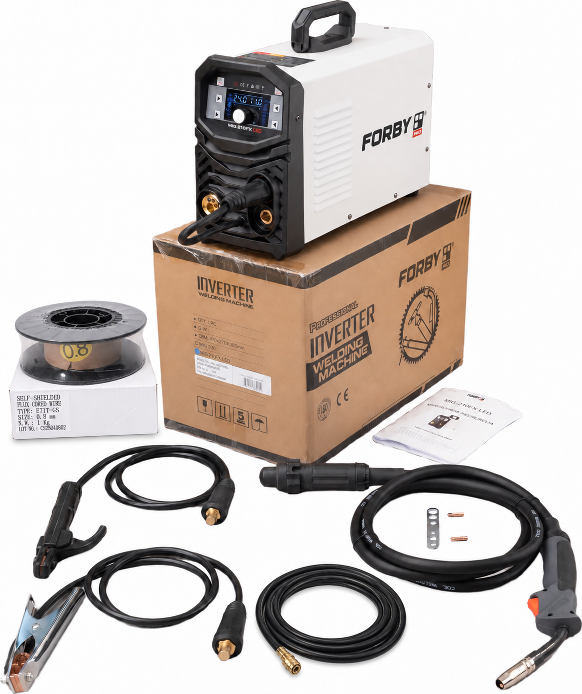 Suvirinimo pusautomatis FORBY® MIG 210FX LED (200A) (sinerginis) aprašymas - Prekės nuotrauka