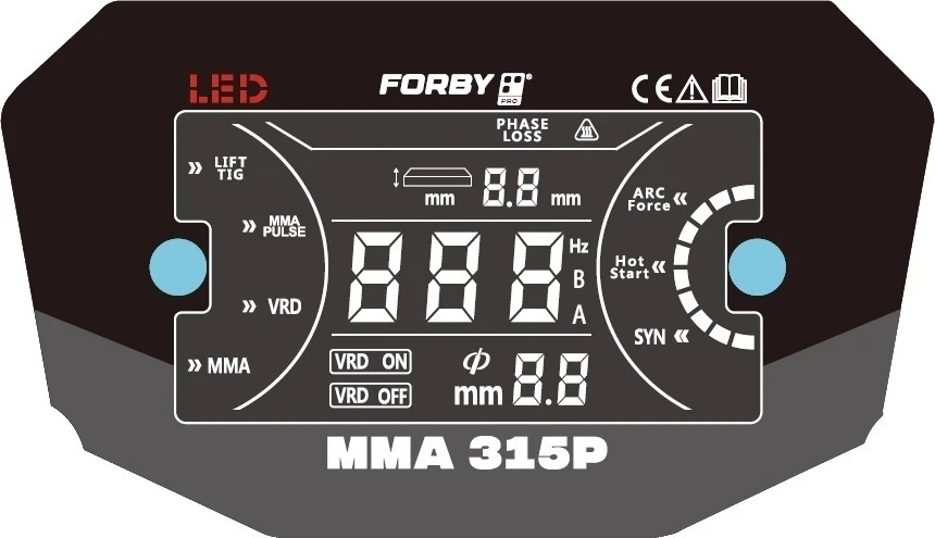 Inverterinis suvirinimo aparatas FORBY® MMA 315P LED (315A - 60%) (trifazis 400V)