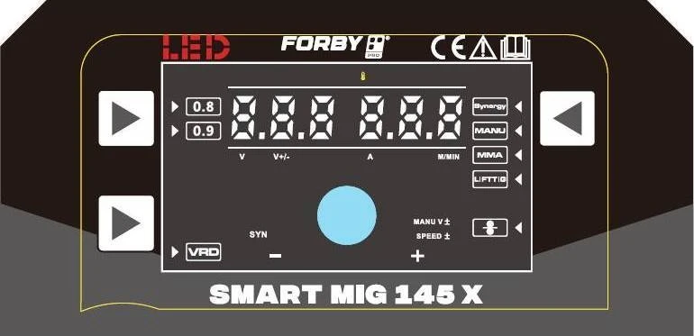 Inverterinis suvirinimo aparatas FORBY® SMART MIG 145 X LED (140A - 60%) (sinerginis) (suvirinimui be dujų)