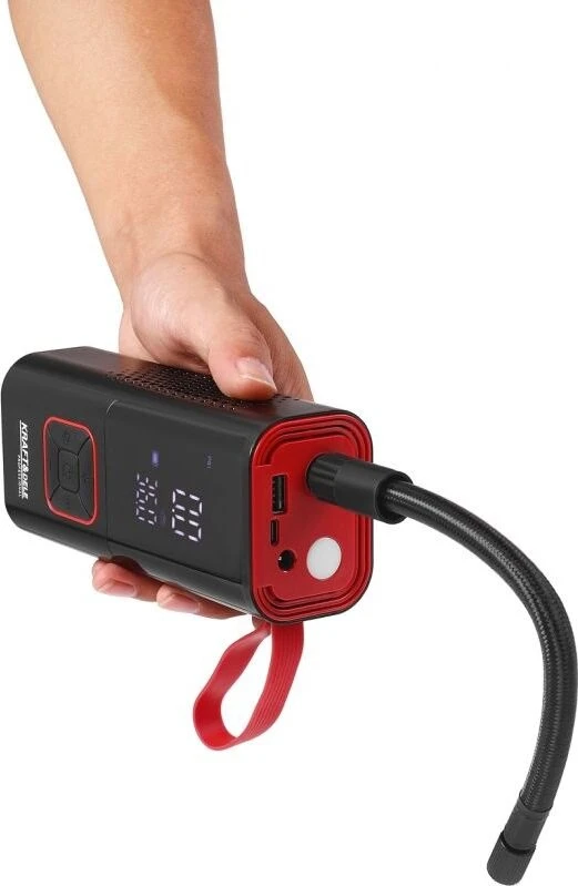 Kraft&Dele Akumuliatorinis oro kompresorius, 85 W, 10 bar, su LCD ekranu ir LED žibintuvėliu