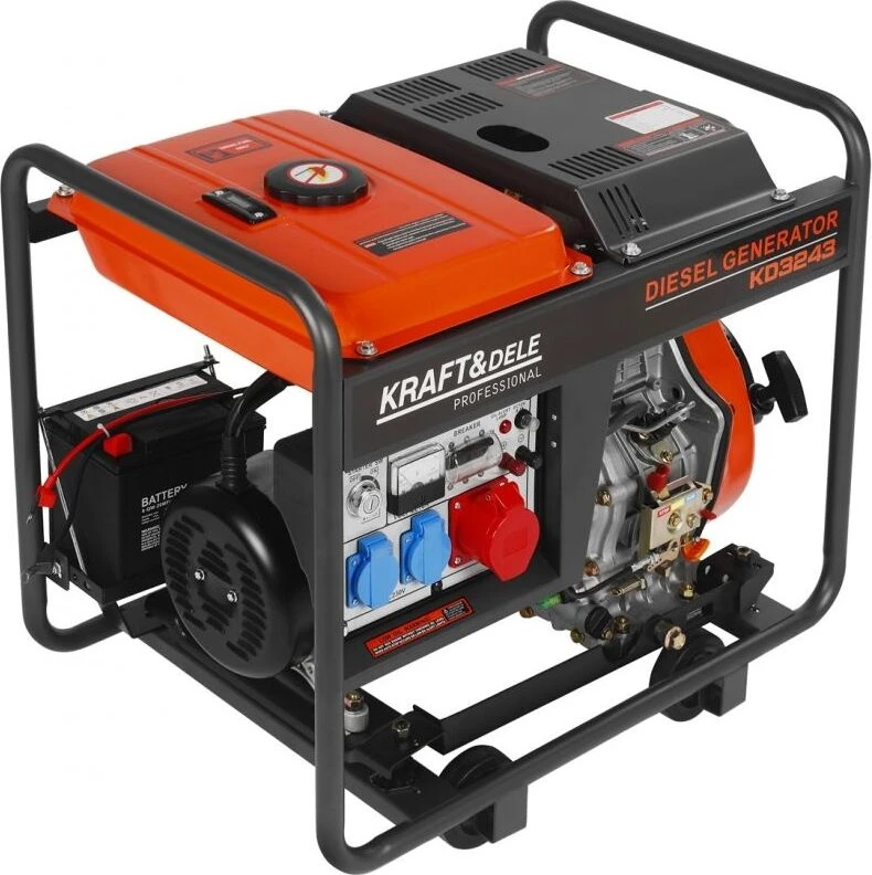Kraft&Dele Dyzelinis elektros generatorius, 6,5/7 kW, 230/400 V, su elektriniu paleidimu