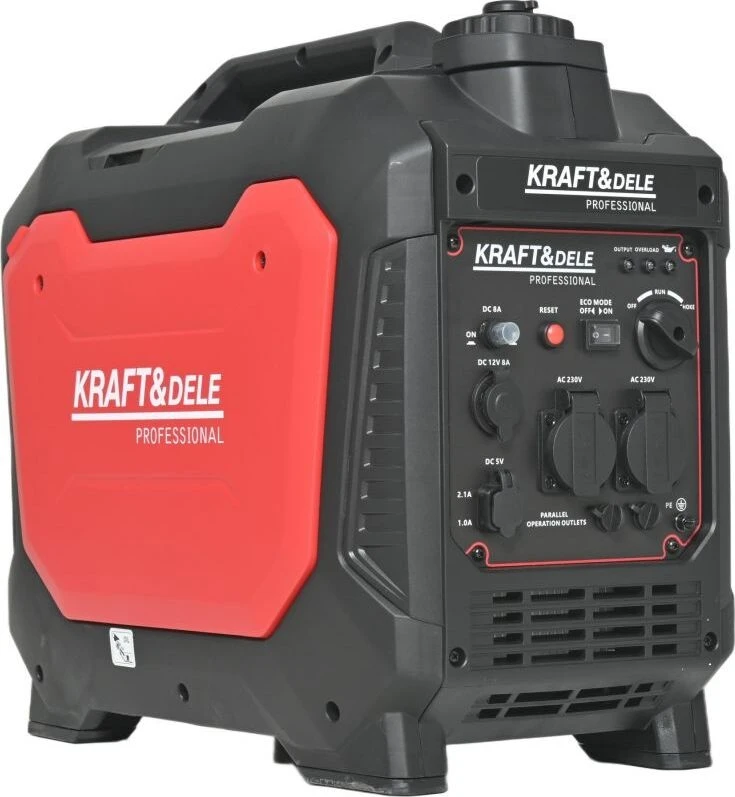 Kraft&Dele Inverterinis benzininis elektros generatorius, 3,5 kW, 230 V, su 12 V ir USB išėjimais
