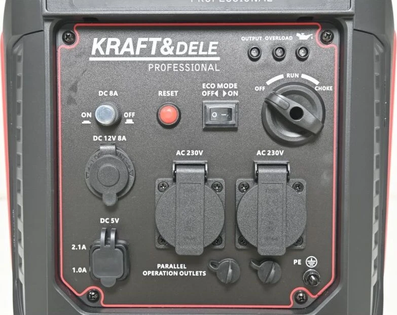 Kraft&Dele Inverterinis benzininis elektros generatorius, 3,5 kW, 230 V, su 12 V ir USB išėjimais