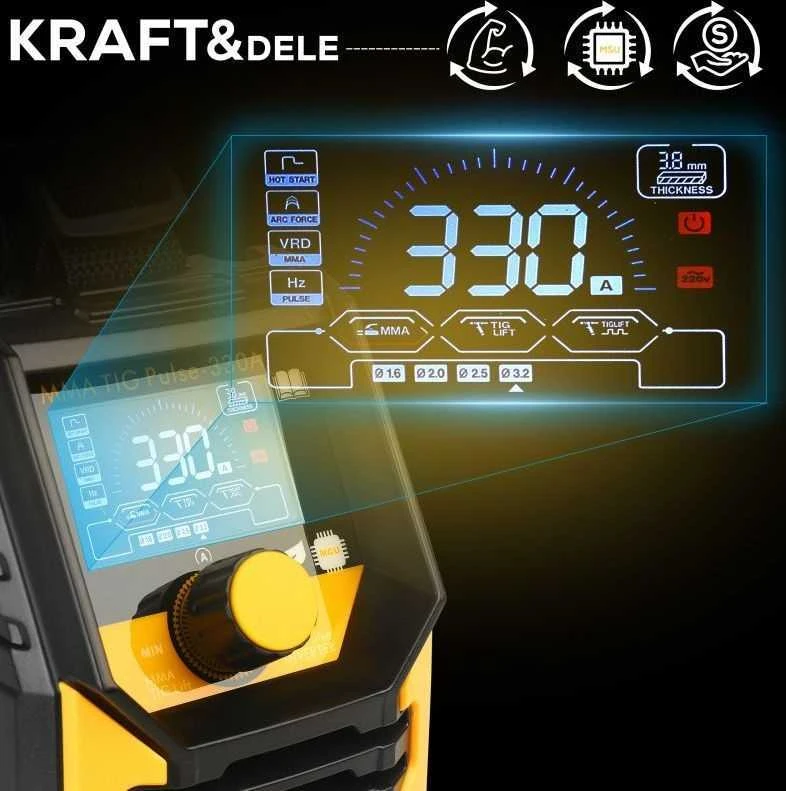 Kraft&Dele Inverterinis suvirinimo aparatas MMA TIG LIFT PULSE 330