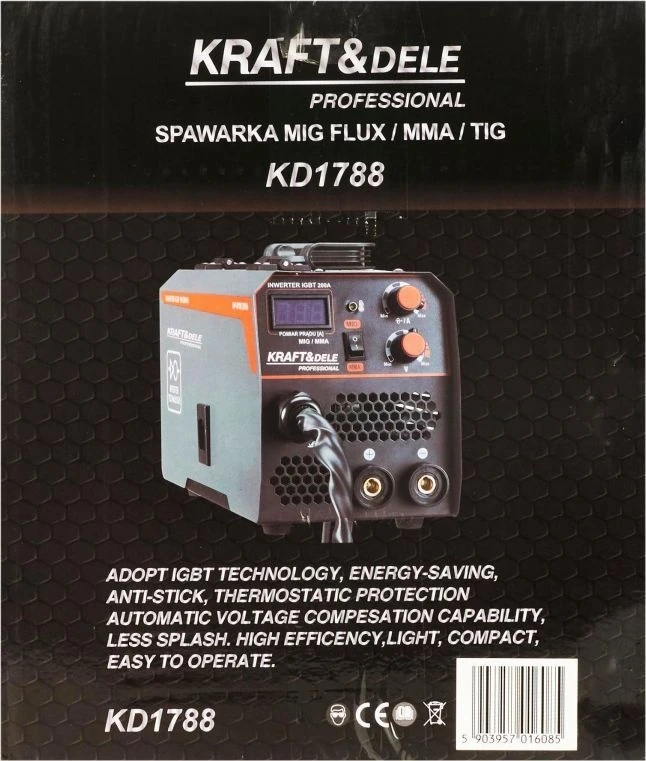 KRAFT & DELE Suvirinimo aparatas Kraft&Dele KD1788, MIG/MMA, 200A