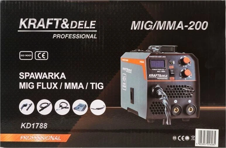 KRAFT & DELE Suvirinimo aparatas Kraft&Dele KD1788, MIG/MMA, 200A