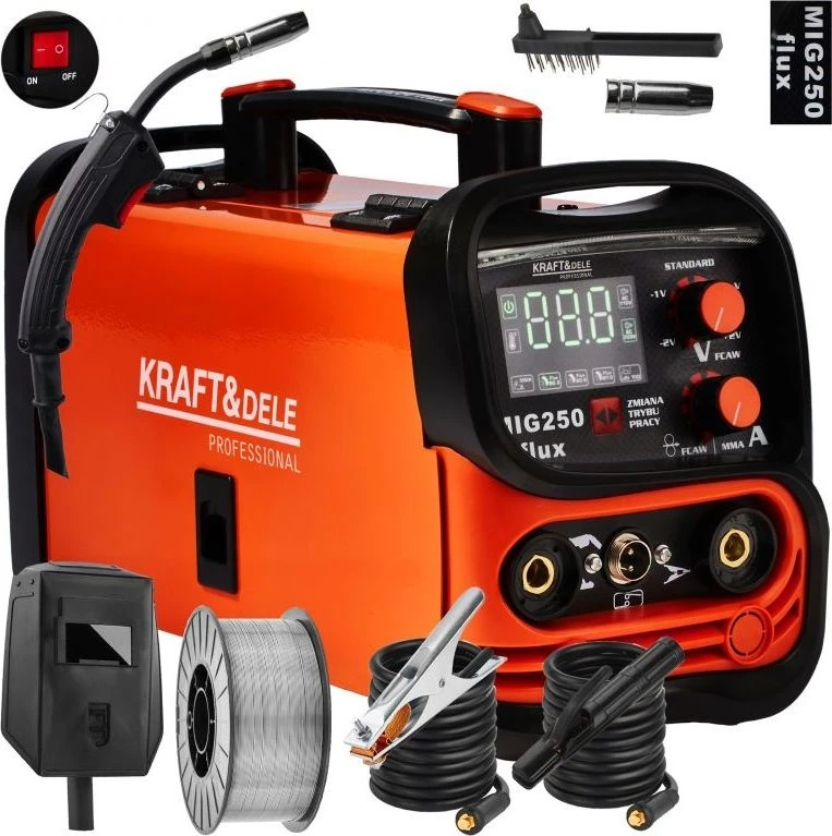 KRAFT & DELE Suvirinimo pusautomatis be dujų MIG / MMA / LIFT TIG 3in1 250A KRAFT&DELE KD1875