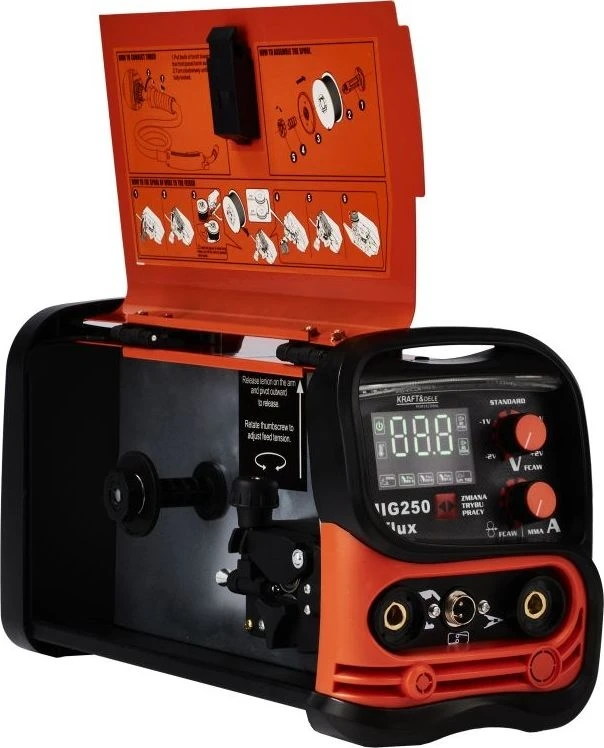 KRAFT & DELE Suvirinimo pusautomatis be dujų MIG / MMA / LIFT TIG 3in1 250A KRAFT&DELE KD1875