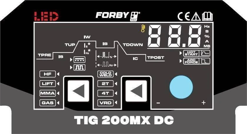 Suvirinimo aparatas FORBY® TIG 200 MX DC (200A - 60%) (sinerginis)