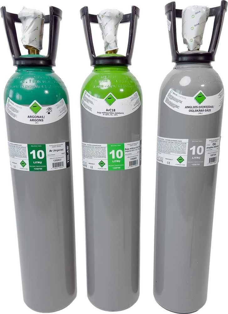 Tolas Gas Dujų balionas (EURO PH 300 BAR) (argonas Ar) (užpildytas Gaschema dujomis) - 10 l
