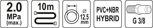 Yato Toya Sa Poland Pneumatinė žarna | Hybrid | 12,5 mm x 10 m (YT-24236)