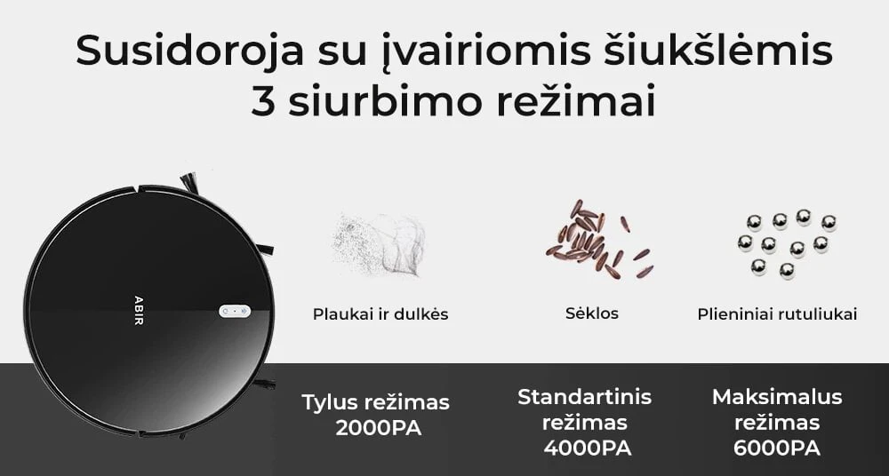Dulkių siurblys - robotas ABIR G20S aprašymas - Prekės nuotrauka