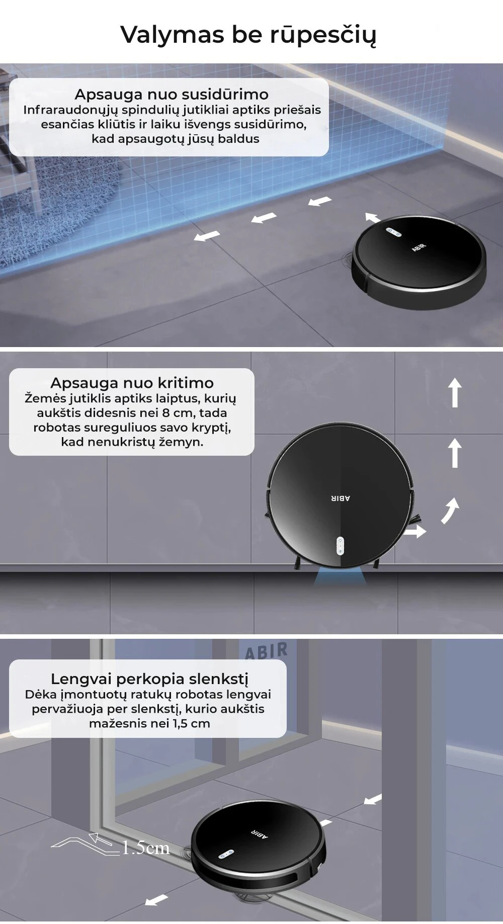 Dulkių siurblys - robotas ABIR G20S aprašymas - Prekės nuotrauka