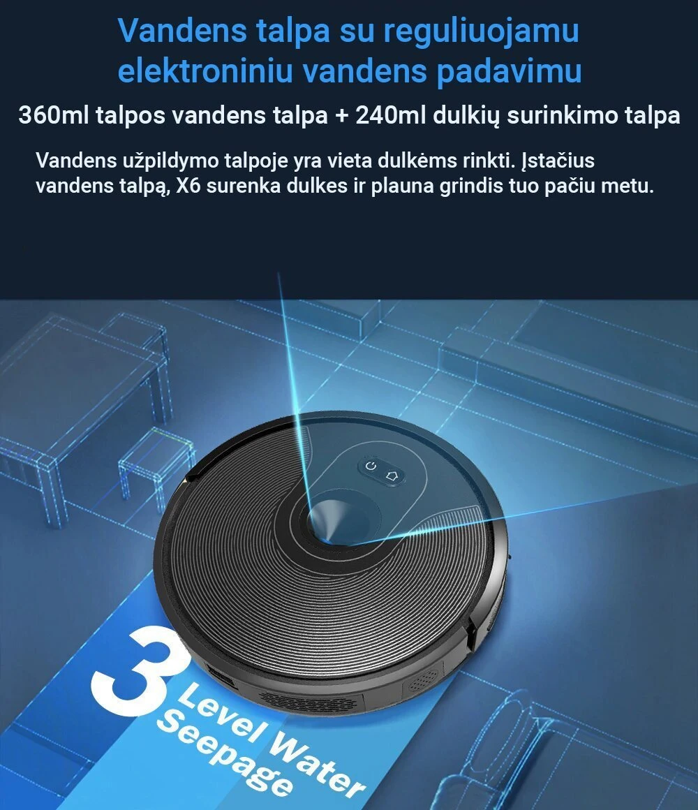 Dulkių siurblys - robotas ABIR X6 aprašymas - Prekės nuotrauka