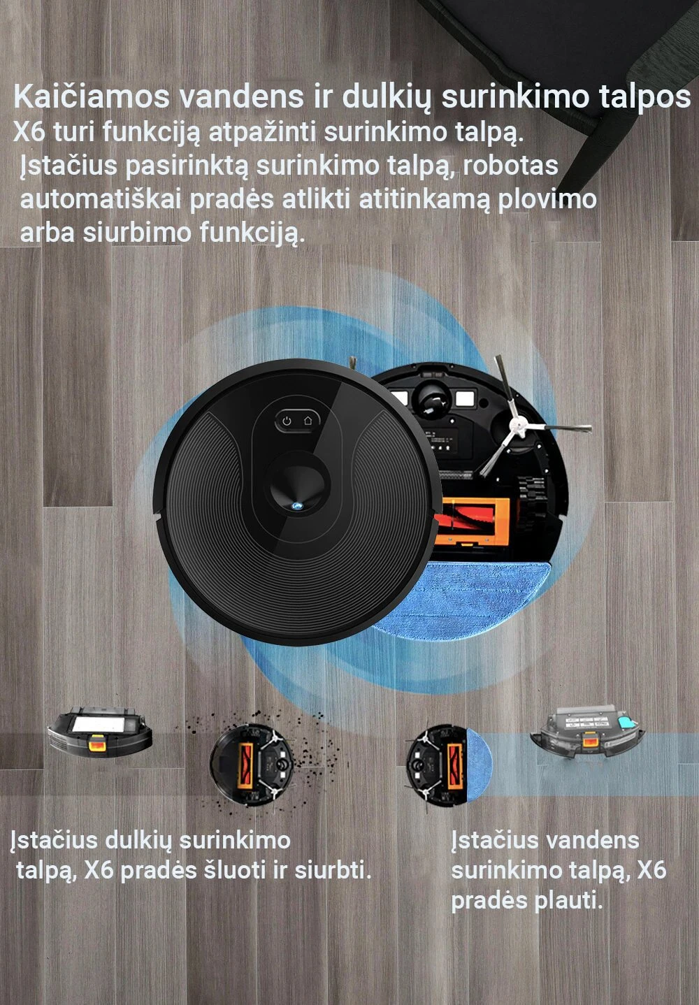 Dulkių siurblys - robotas ABIR X6 aprašymas - Prekės nuotrauka
