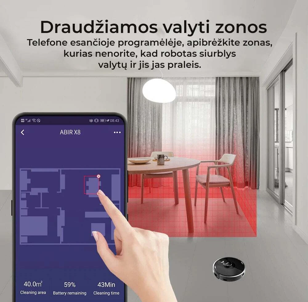 Dulkių siurblys - robotas ABIR X8 aprašymas - Prekės nuotrauka