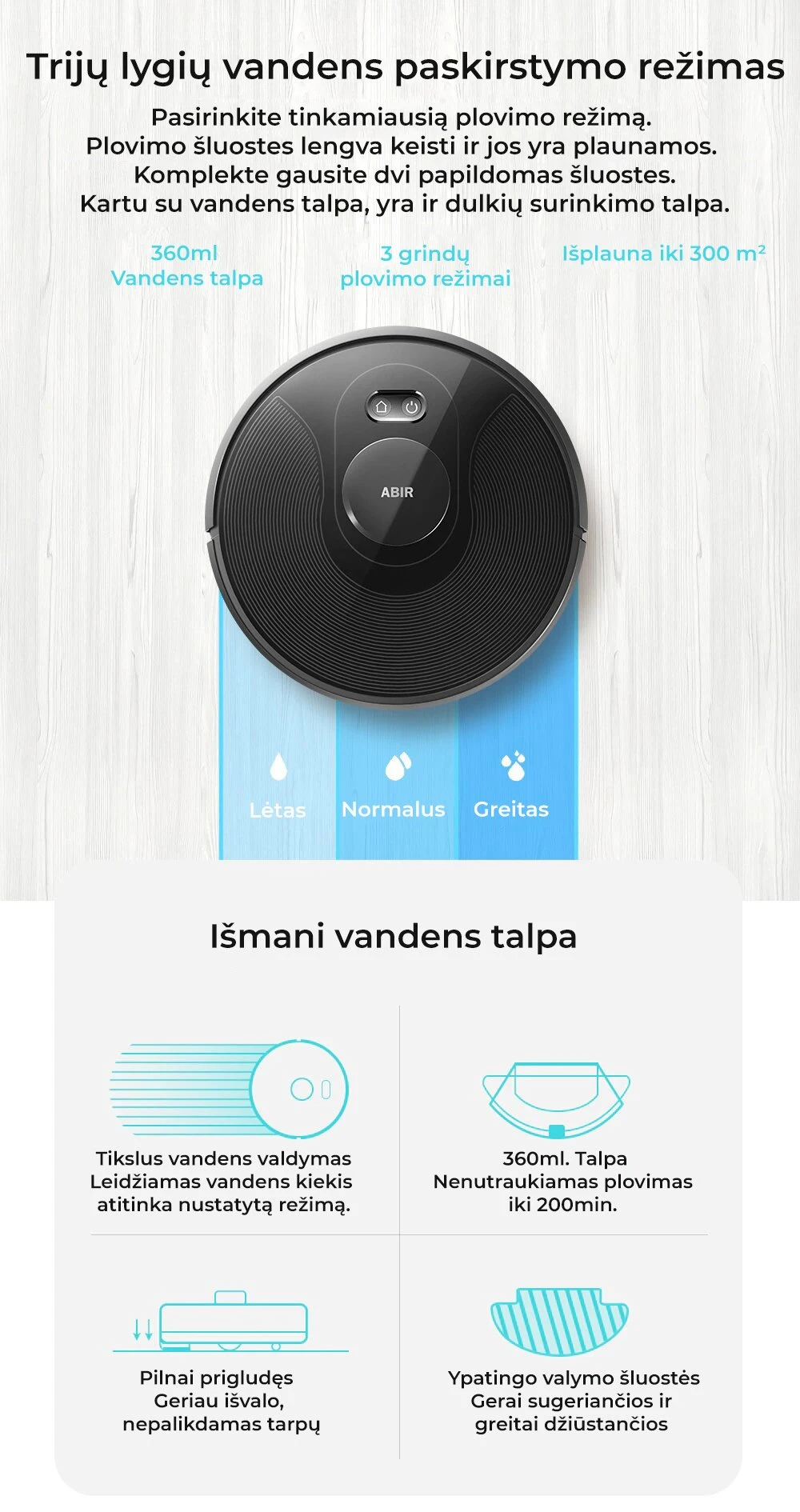 Dulkių siurblys - robotas ABIR X8 aprašymas - Prekės nuotrauka