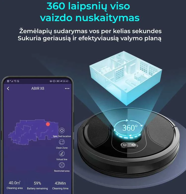 Dulkių siurblys - robotas ABIR X8