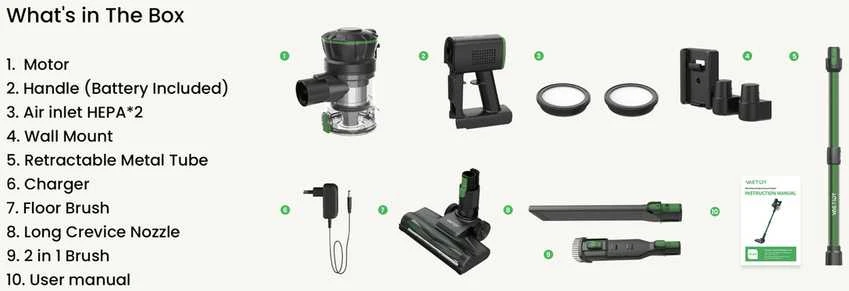 Dulkių siurblys - šluota Vactidy V9 Pro