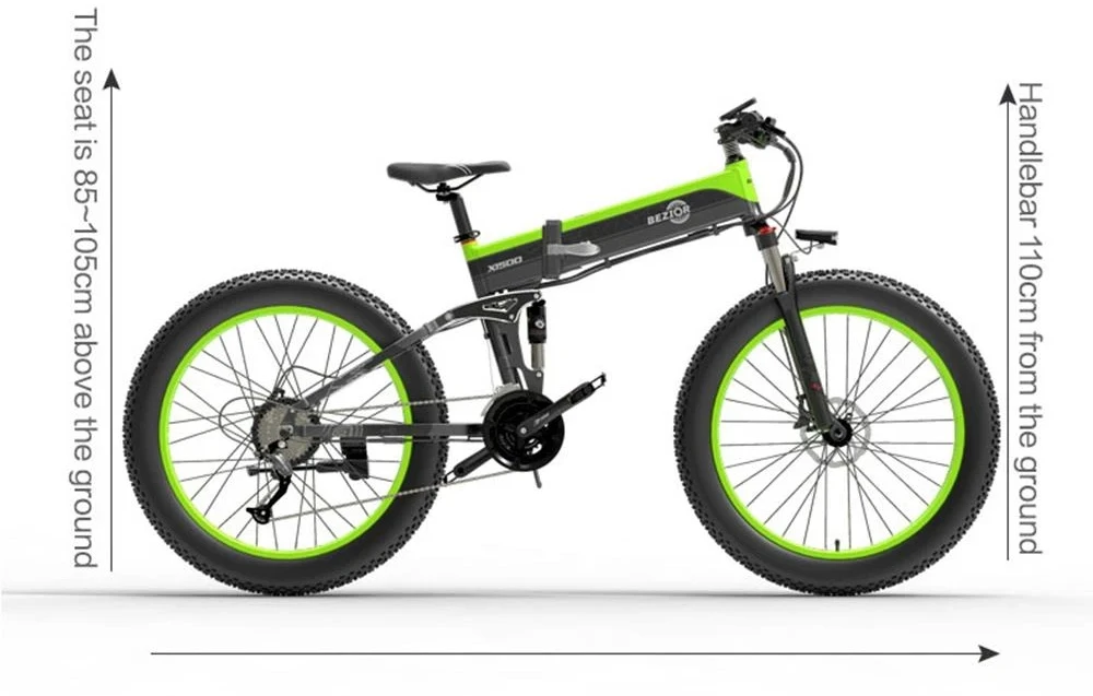Elektrinis dviratis Bezior X1500, 26", 1500W, 12,8Ah, juodas/geltonas